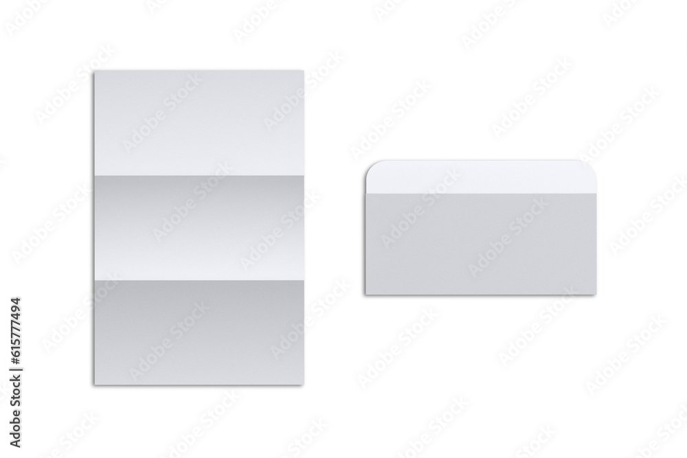 Dl envelope with letterhead mockup. Blank empty space, 3d rendering object. Dl envelope with letterhead mockup. Blank empty space, 3d rendering object.