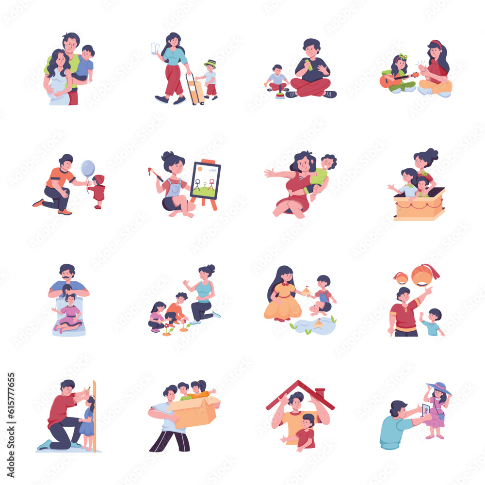 Pack of Family Time Flat Illustrations
Pack of Family Time Flat Illustrations