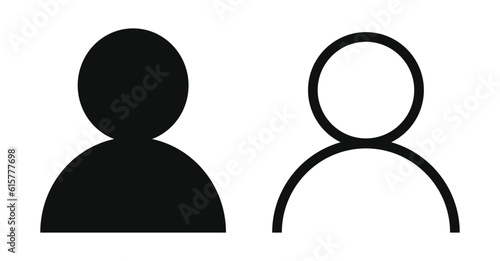 male, female or any user face avatar in silhouette and outline. Unknown or anonymous user. Vector illustration.