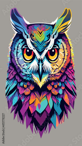 Colorful art owl illustration