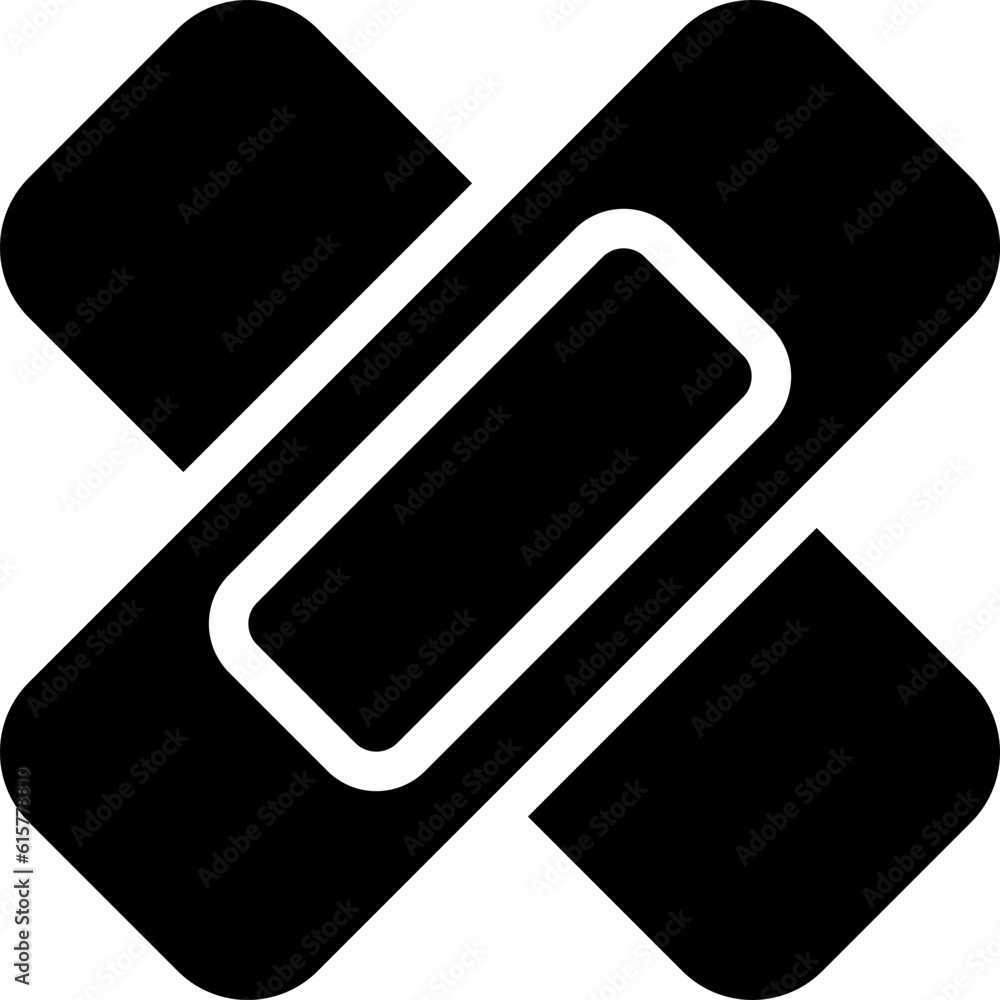 Adhesive bandage black glyph icon. Medical dressing. Sticking plaster