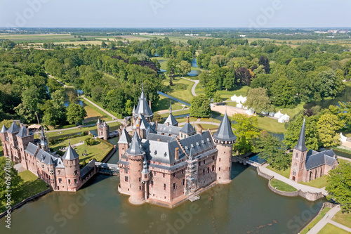 Aerial from castle de Haar in the Netherlands photo