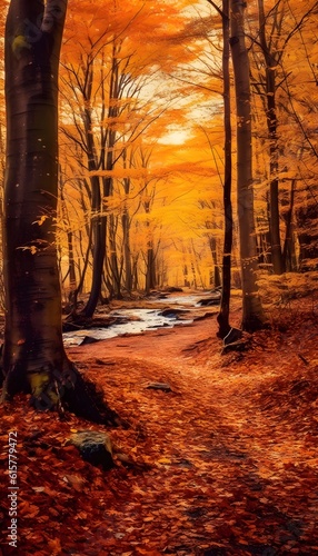 Beautiful autumn forest landscape © simone