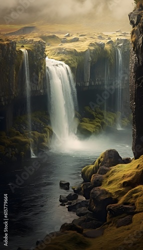 beautiful waterfall landscape photography