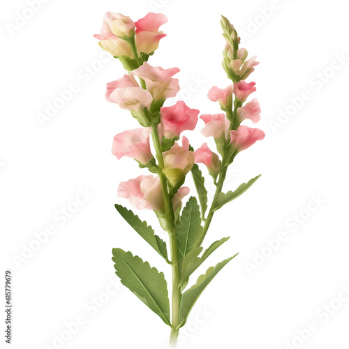 snapdragon flower stalk , isolated on transparent background cutout 
