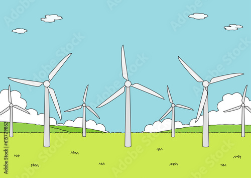 風力発電のイメージイラスト_1_主線あり
