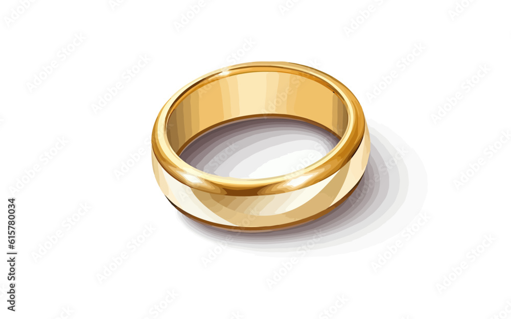 Gold ring flat cartoon isolated on white background. Vector illustration Gold ring flat cartoon isolated on white background. Vector illustration