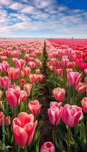 beautiful landscape involving tulip fields