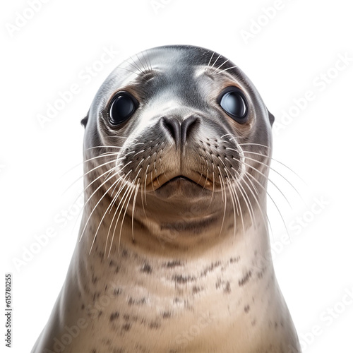 seal face shot isolated on transparent background cutout