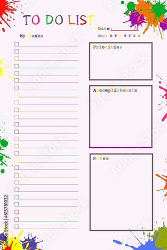 To do list planner digital printable blank template insert