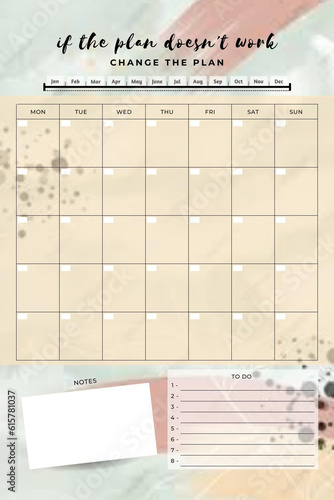 Weekly planner digital printable blank template insert