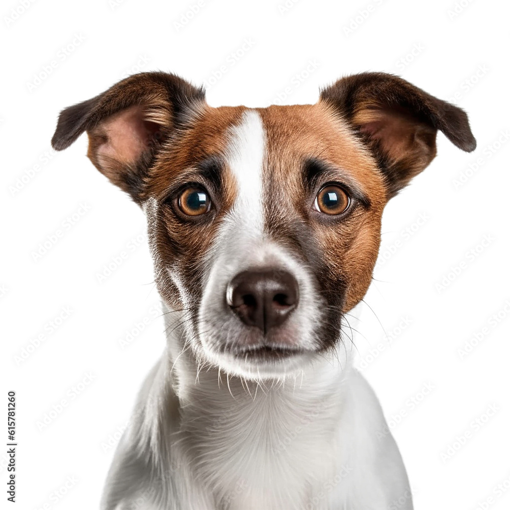 dog face shot isolated on transparent background cutout