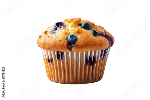 Fényképezés Blueberry muffin isolated on transparent background