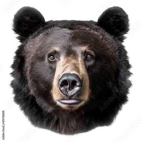 bear face shot isolated on transparent background cutout