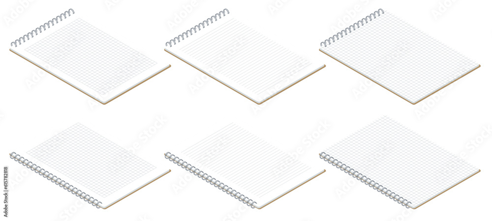 Isometric Notebook mockup, school notebook, Blank mock up Isometric Notebook mockup, school notebook, Blank mock up