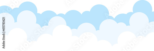 Blue cloud layer, cut out, png with transparent background
