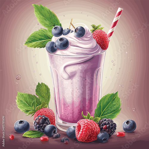 blueberry yogurt with berries