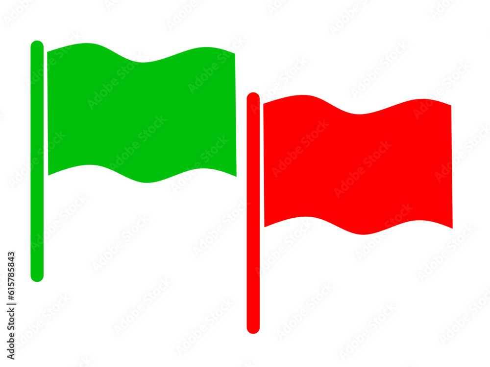 green and red waving flag icon.vector green flag and red flag Stock Vector Adobe Stock