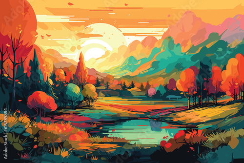 sunset in the mountains