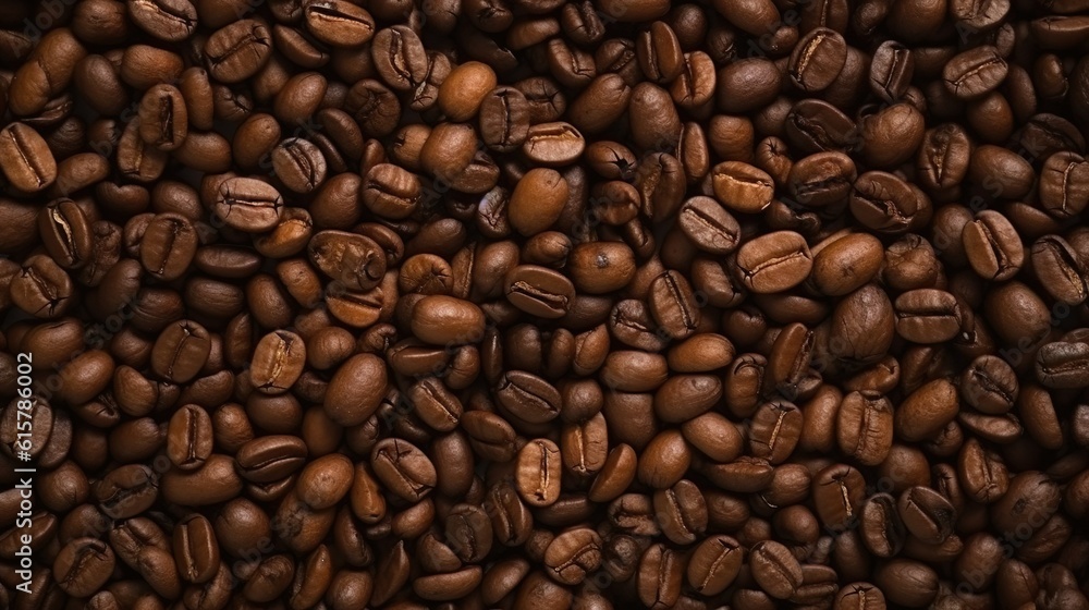 Fototapeta premium Coffee beans background made with Ai generative technology