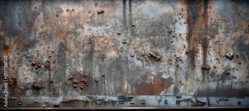 Corrosion metal plate texture background. Brown red blue scratch detail. Generative AI technology.	