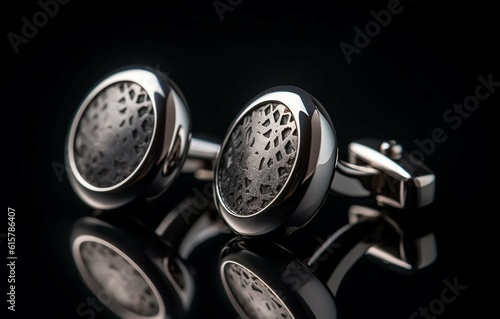 silver vintage cufflinks with silver ornaments