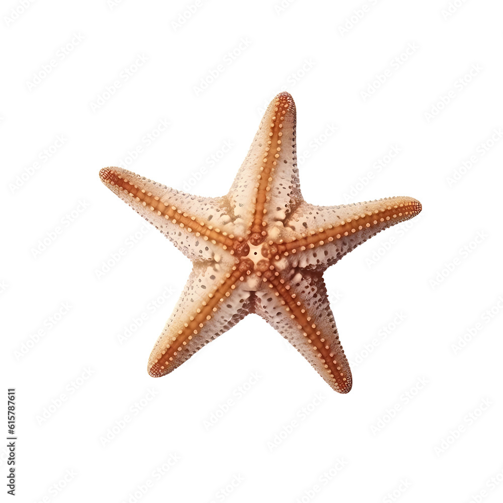 Starfish or sea star isolated on white background with clipping path. Full Depth of field. Focus stacking. PNG. Generative AI Starfish or sea star isolated on white background with clipping path. Full Depth of field. Focus stacking. PNG. Generative AI