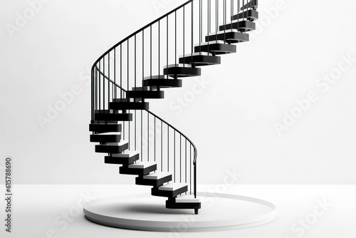 Spiral staircase isolated background