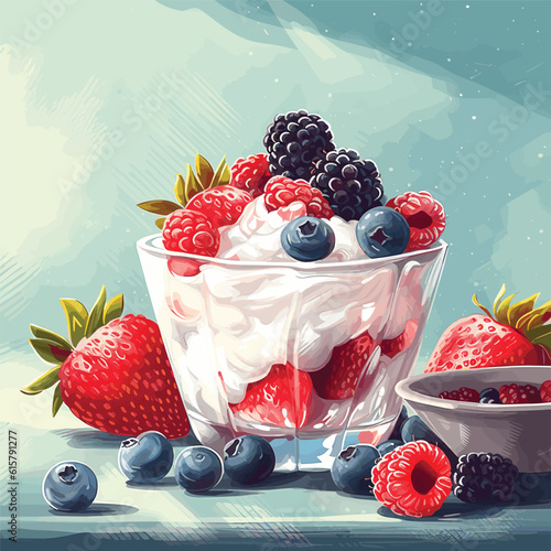 yogurt with strawberries