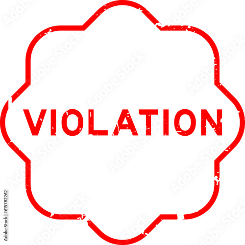 Grunge red violation word rubber seal stamp on white background