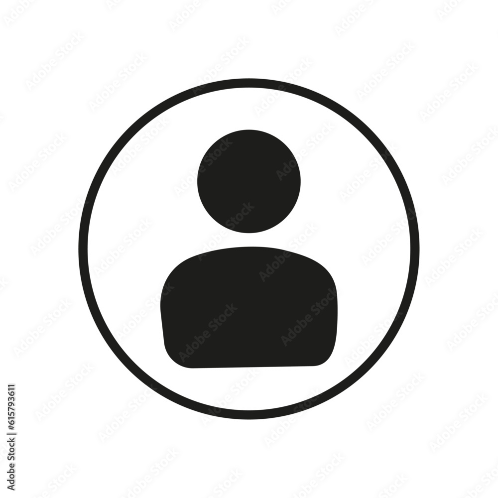 Fototapeta premium Vector flat illustration in black color. Avatar, user profile, person icon, gender neutral silhouette, profile picture. Suitable for social media profiles, icons, screensavers and as a template.