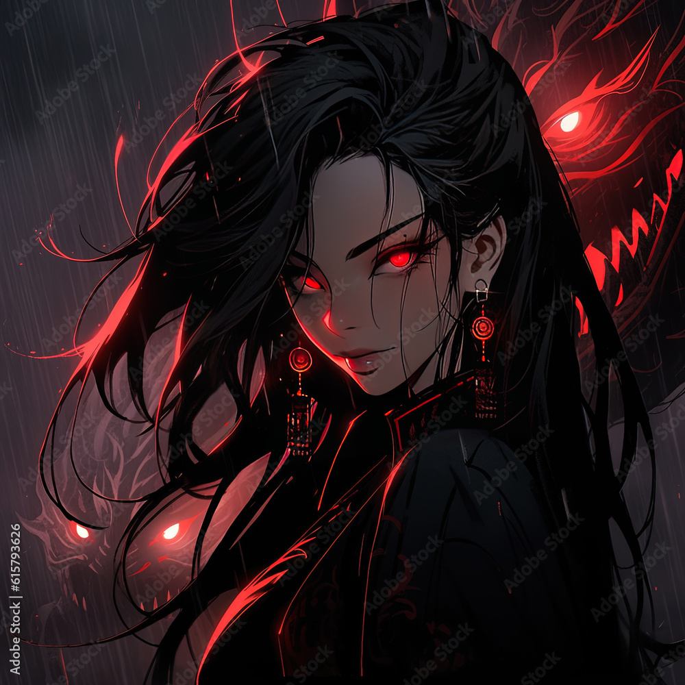 Anime girl demon eyes Anime girl demon eyes