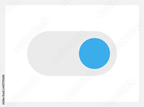 Active toggle button UI element template. Editable isolated vector dashboard component. Flat user interface. Visual data presentation. Web design widget for mobile application with light theme