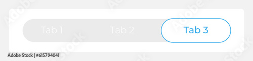 Chosen third tab in menu bar UI element template. Editable isolated vector dashboard component. Flat user interface. Visual data presentation. Web design widget for mobile application with light theme