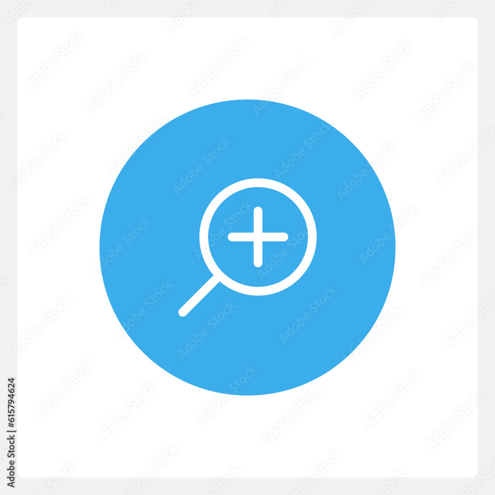 Active zoom in button UI element template. Editable isolated vector dashboard component. Flat user interface. Visual data presentation. Web design widget for mobile application with light theme Active zoom in button UI element template. Editable isolated vector dashboard component. Flat user interface. Visual data presentation. Web design widget for mobile application with light theme