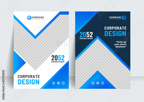 business abstract book cover corporate colorful annual report cover design template