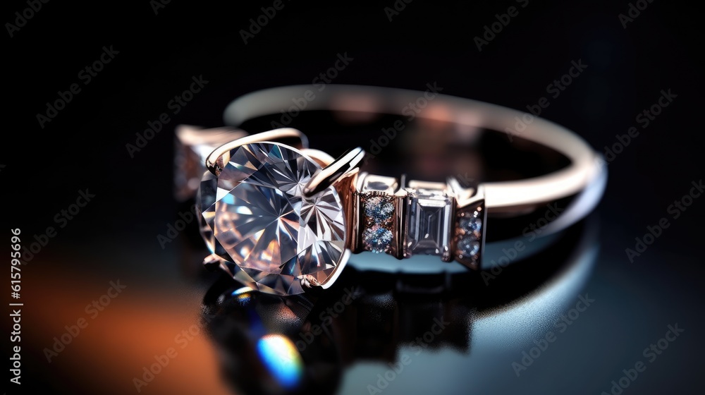 Engagement ring with diamond. 3d engagement ring closeup vector illustration. Brilliant diamond jewelry. Jewelry decoration. Proposal ring. Wedding traditions and jewelry. Generative ai Engagement ring with diamond. 3d engagement ring closeup vector illustration. Brilliant diamond jewelry. Jewelry decoration. Proposal ring. Wedding traditions and jewelry. Generative ai