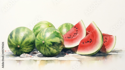 juicy water melon kept on white isolated background