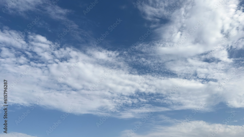 Blue cloudy sky texture. Natural sky composition