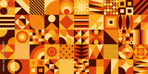 Abstract geometric background in retro style. Geometric seamless pattern.