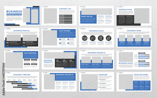 business ppt presentation template with modern concept and minimalist layout use for annual report company profile and business proposal	