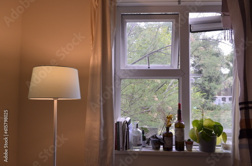 Photography Peaceful cozy room in London, living alone, simple but warm interior by the wind