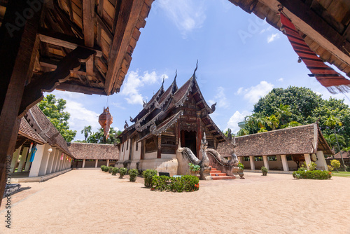 Wat Inthrawat (Wat Tonkwen). Wat Tonkwen is a small temple with an old but unique, neatly carved wooden main hall.  photo