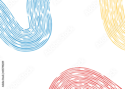 Minimalist background with colorful curved brush lines pattern and with some copy space area
