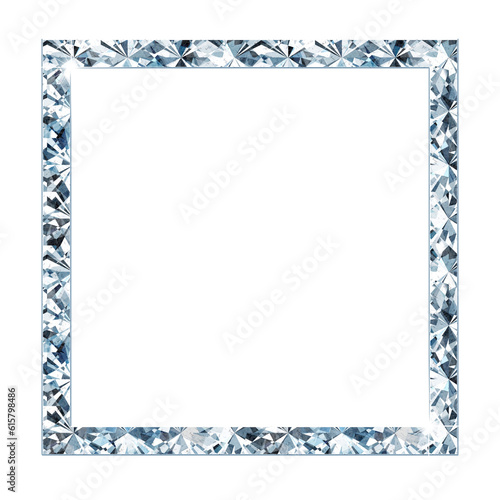 Shining Diamond square rectangle frame. It is a part of a set which also includes uppercase and lowercase letters, numbers, punctuation marks, shapes and symbols. Isolated with transparent background