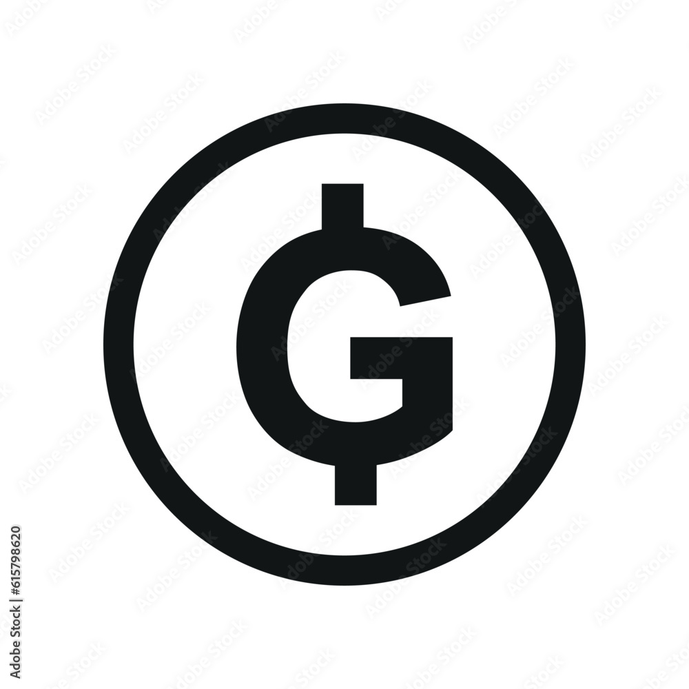 Haitian Gourde coin symbol. black and white Flat currency icon. currency of The Haitia. Vector illustration. Haitian Gourde coin symbol. black and white Flat currency icon. currency of The Haitia. Vector illustration.