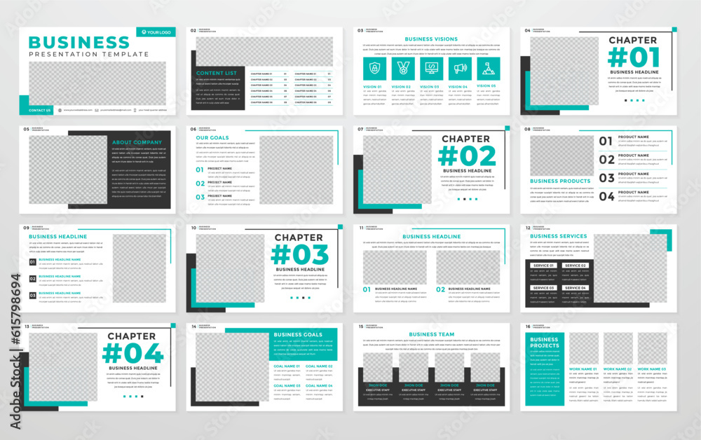 business ppt presentation template with modern concept and minimalist layout use for annual report company profile and business proposal	