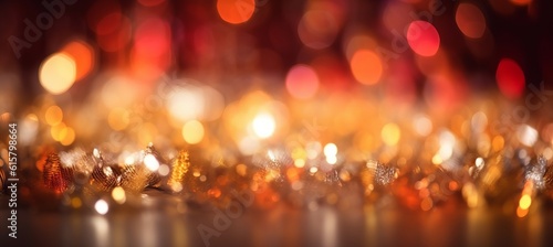 Glitter lights sparkle bokeh background. Generative AI technology. 