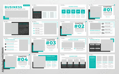 business ppt presentation template with modern concept and minimalist layout use for annual report company profile and business proposal 