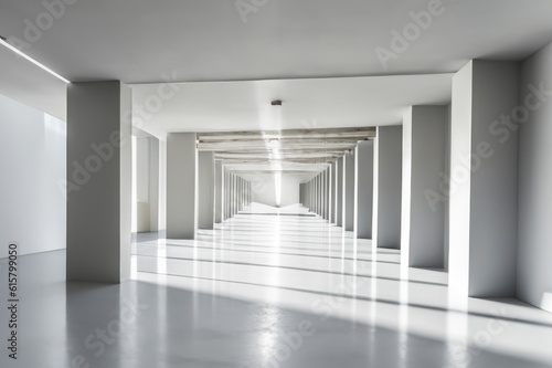 empty white corridor